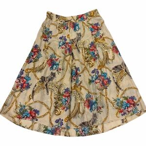 Diane Freis 100% Silk Artsy Novelty Leopard Print Midi Skirt Approx Size XL/XXL